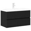 vidaXL Armadio per Lavabo da Bagno Rovere Nero 80 x 39 x 62 cm