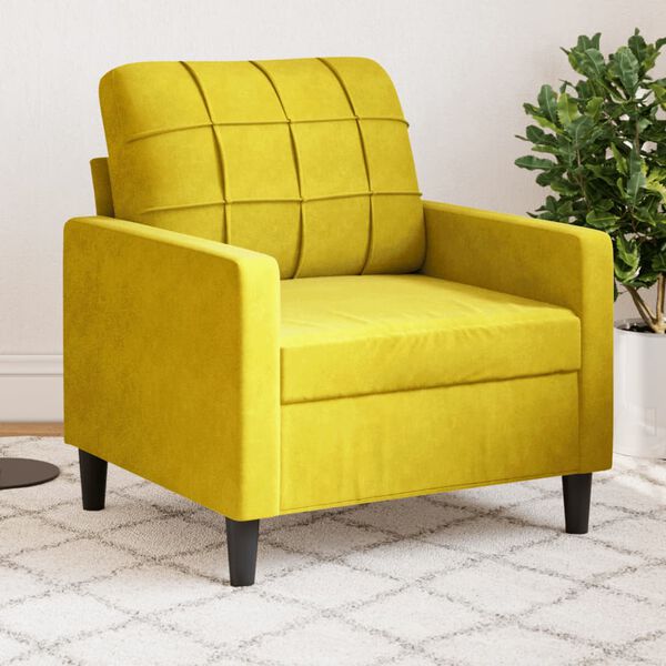 vidaXL Poltrona Giallo 60 cm Velluto