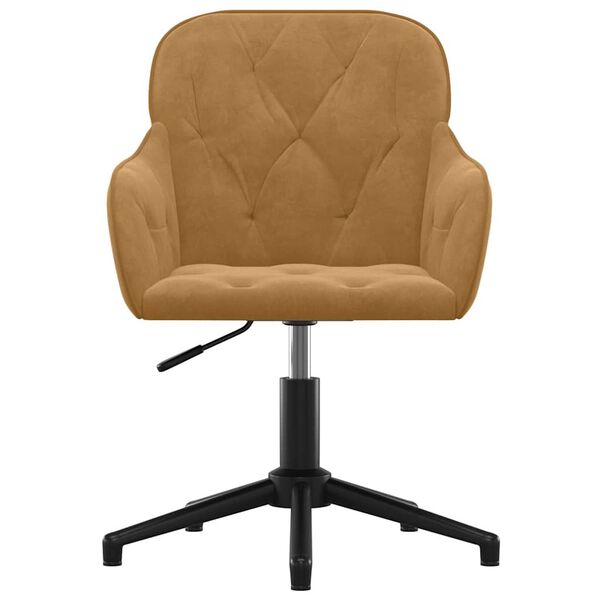 vidaXL Sedia da Ufficio Girevole Marrone in Velluto
