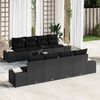 vidaXL Set Divano da Giardino con cuscino 8 pcs Nero polyrattan