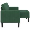vidaXL Divano 2 Posti con Chaise longue a L Verde Scuro 125 cm Lino