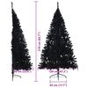 vidaXL Albero di Natale artificiale con luci integrate Nero 210 cm PVC