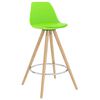 vidaXL Sgabelli da Bar 4 pz Verdi in PP e Legno Massello di Faggio