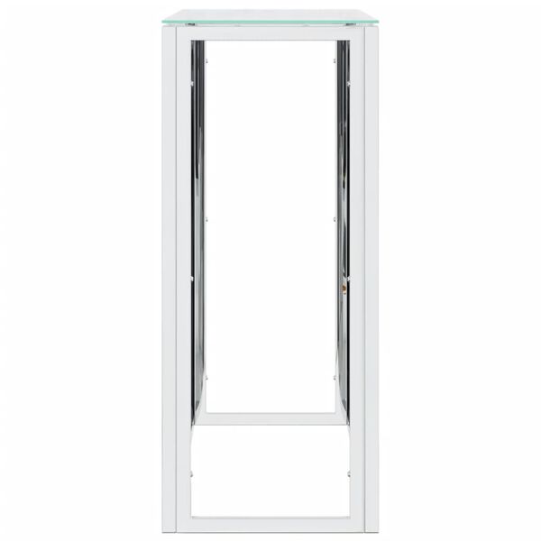 vidaXL Tavolino Consolle 110x30x70 cm in Acciaio Inox e Vetro