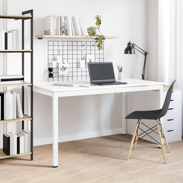 vidaXL Tavolo da pranzo Bianco 140 x 80 x 75 cm Pino massello