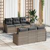 vidaXL Set Divano da Giardino con cuscino 7 pcs Grigio polyrattan