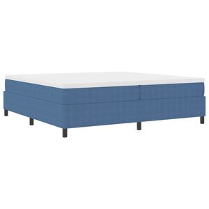 vidaXL Letto a molle Blu e Bianco 200 x 200 cm Tessuto in Cords