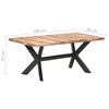 vidaXL Tavolo da Pranzo 180x90x75 cm Legno Massello con Finitura Ambra