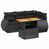 vidaXL Set Divani da Giardino 5 pz con Cuscini in Polyrattan Nero