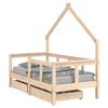 vidaXL Giroletto Bambini con Cassetti 70x140 cm Legno Massello di Pino