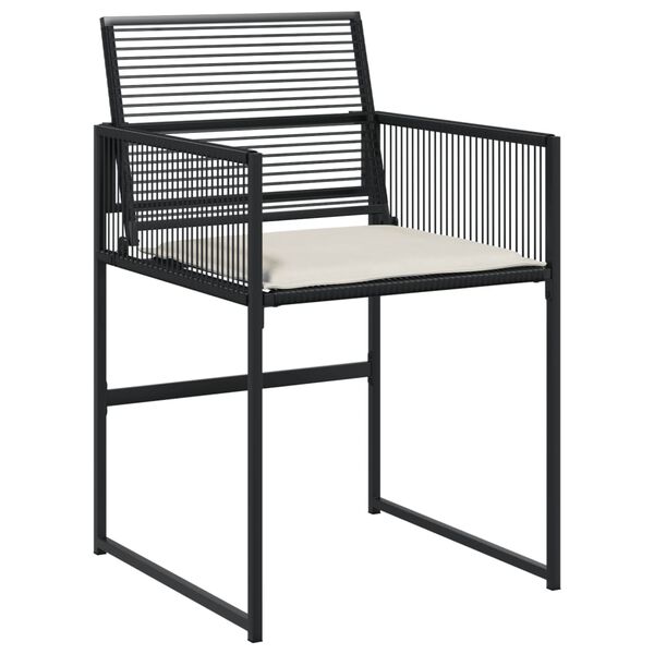 vidaXL Set da Pranzo da Giardino 9 pz con Cuscini Nero in Polyrattan