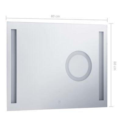 vidaXL Specchio LED da Bagno con Sensore Tattile 80x60 cm