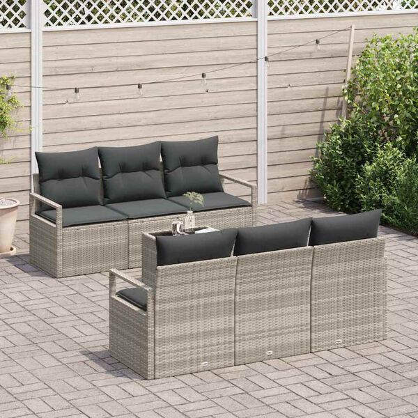 vidaXL Set Divano da Giardino 7 pcs Grigio chiaro e grigio scuro