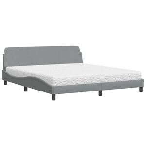 vidaXL Letto con Materasso Dover Grigio Chiaro180x200 cm Tessuto