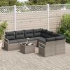 vidaXL Set di divani con cuscino 9 pcs Grigio polyrattan