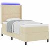 vidaXL Letto a Sorgente LED con materasso Crema 100 x 200 cm Tessuto