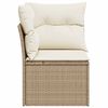 vidaXL Divano Angolare da Giardino con Cuscini Beige in Polyrattan