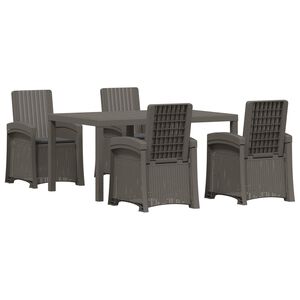 vidaXL Set da Pranzo per Giardino 5 pz Grigio chiaro e Antracite PP