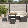 vidaXL Set Divano da Giardino con cuscino 8 pcs Nero Poly Rattan