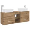 vidaXL Set di Armadi da Bagno 3 pz Rovere Artigianale 136 x 35 x 80 cm