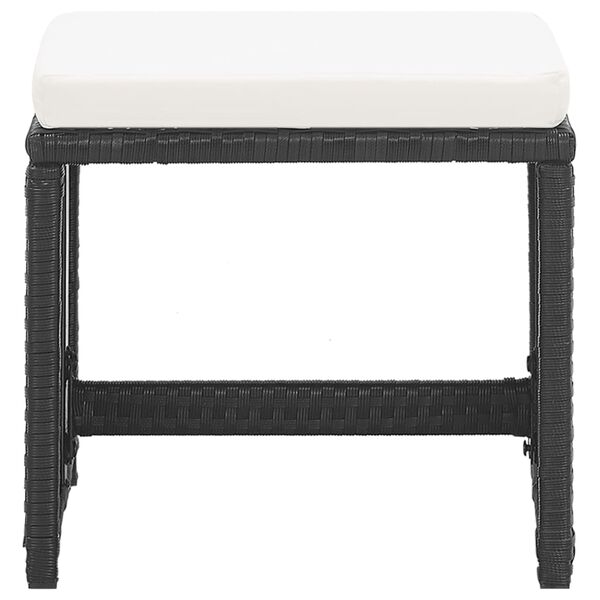 vidaXL Sgabelli da Giardino 2 pz con Cuscini in Polyrattan Nero