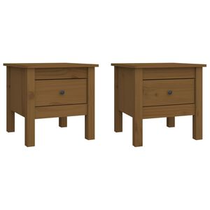 vidaXL Tavolini 2 pz Ambrati 40x40x39 cm Legno Massello di Pino