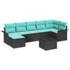 vidaXL Set Divano da Giardino con cuscino 8 pcs Nero Poly Rattan