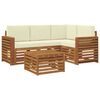 vidaXL Set di divani da esterno 5 pz Naturale e Crema Poliestere