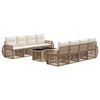 vidaXL Set Divano da Giardino 9 pz Beige e Bianco Crema polyrattan