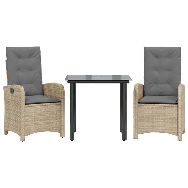 vidaXL Set Pranzo da Giardino 5 pz con Cuscini Beige Misto Polyrattan