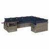 vidaXL Set Divani da Giardino 10 pz con Cuscini Grigio in Polyrattan