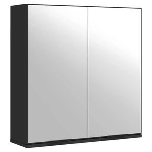 vidaXL Armadietto Specchio da Bagno Nero 64x20x67 cm Legno Multistrato