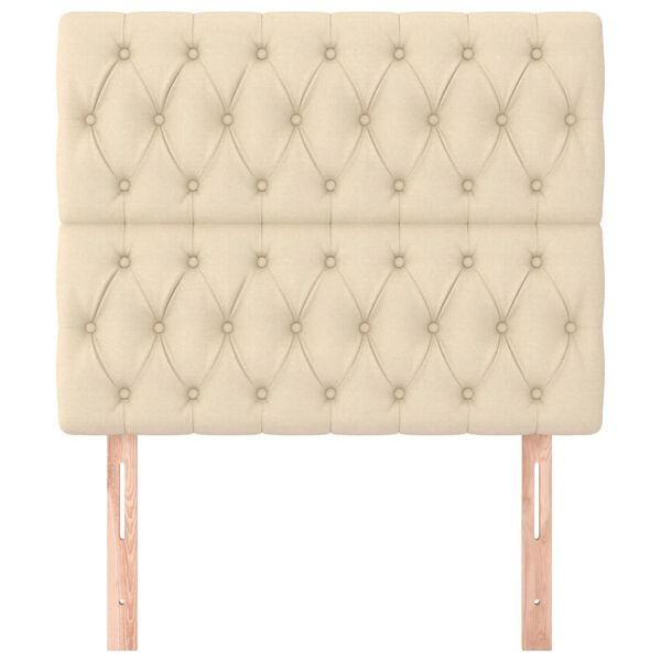 vidaXL Testiera Crema 100x7x118/128 cm Tessuto