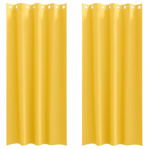 vidaXL Tende Blackout con Anelli 2 pz Giallo senape 245 x 140 cm