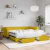vidaXL Divano Letto Estraibile con Cassetti Giallo 100x200cm Velluto