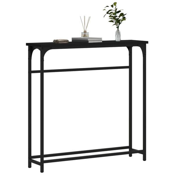 vidaXL Tavolino Consolle Nero 75x19,5x75 cm in Legno Multistrato