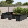 vidaXL Set Divano da Giardino 11 pcs Nero polyrattan