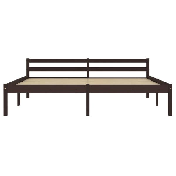 vidaXL Giroletto senza Materasso Marrone Scuro 180x200 cm Legno Pino