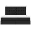 vidaXL Struttura Letto Pouf con Materasso Nero 180x200 cm Similpelle