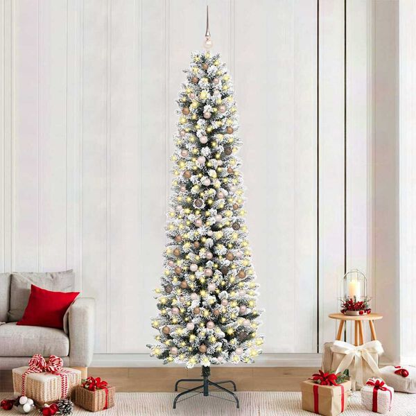 vidaXL Albero di Natale artificiale con 300 LED Bianco 240 cm