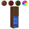 vidaXL Mobile TV con Luci LED Rovere Marrone 30,5x30x102 cm