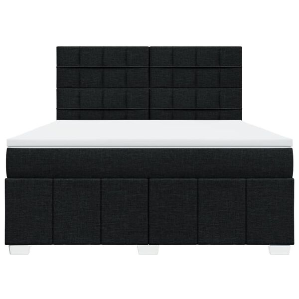 vidaXL Giroletto a Molle con Materasso Nero 180x200 cm in Tessuto