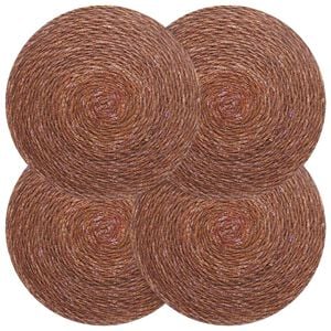 vidaXL Tovagliette in erba di mare 4 pz Marrone 100% Erba marina