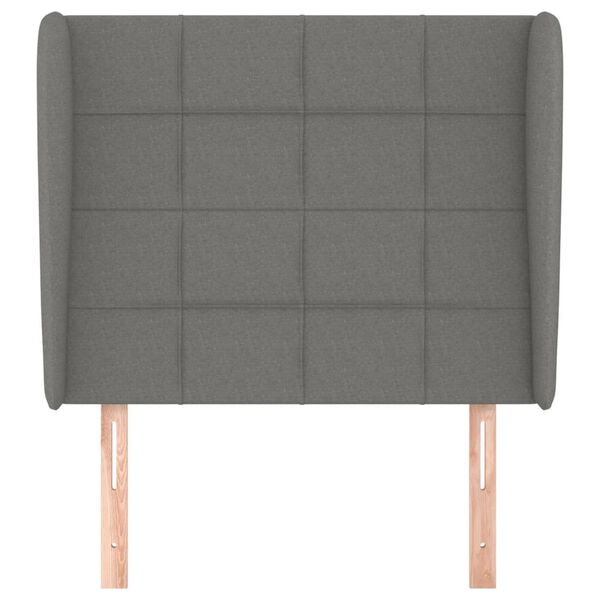vidaXL Testiera ad Orecchio Grigio Scuro 93x23x118/128 cm in Tessuto