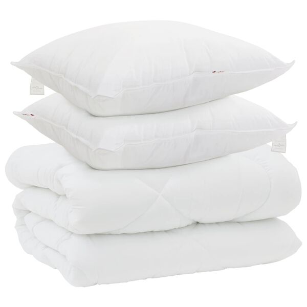 vidaXL Duvet Invernale con cuscino 3 pcs Bianco Microfibra