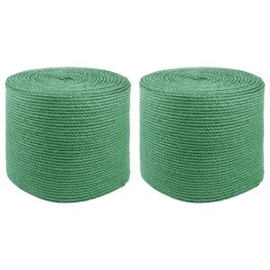 vidaXL 2 pz 2 mm Verde 100% juta Tossa
