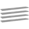 vidaXL Ripiani per Libreria 4pz Grigio Cemento 60x10x1,5cm Multistrato