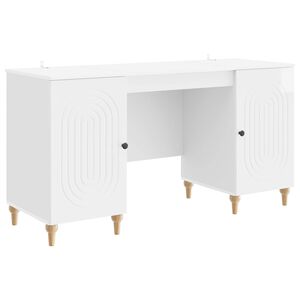 vidaXL Scrivania Bianco Lucido 142,5 x 50 x 75 cm Legno ingegnerizzato