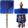 vidaXL Parasol Balinese 260 Blu 180-190 cm Cotone e legno massello