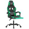 vidaXL Sedia da Gaming con Poggiapiedi Nero e Verde in Similpelle